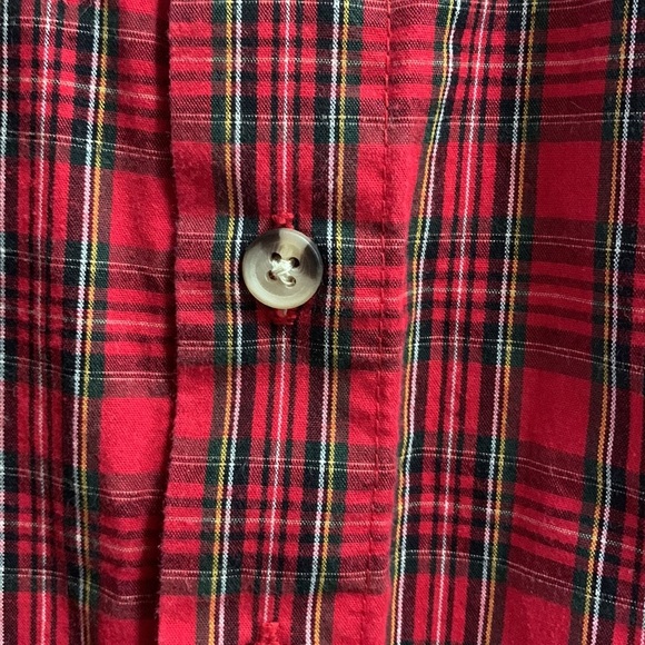 Great Guy Red Plaid Striped Christmas Holiday Button Down Shirt Boy’s Size 2T - Picture 4 of 7